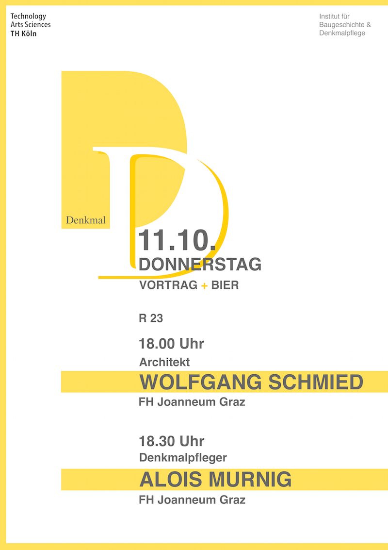 DenkmalDienstag | Voträge | Wolfgang Schmied und Alois Murnig | 11.10.